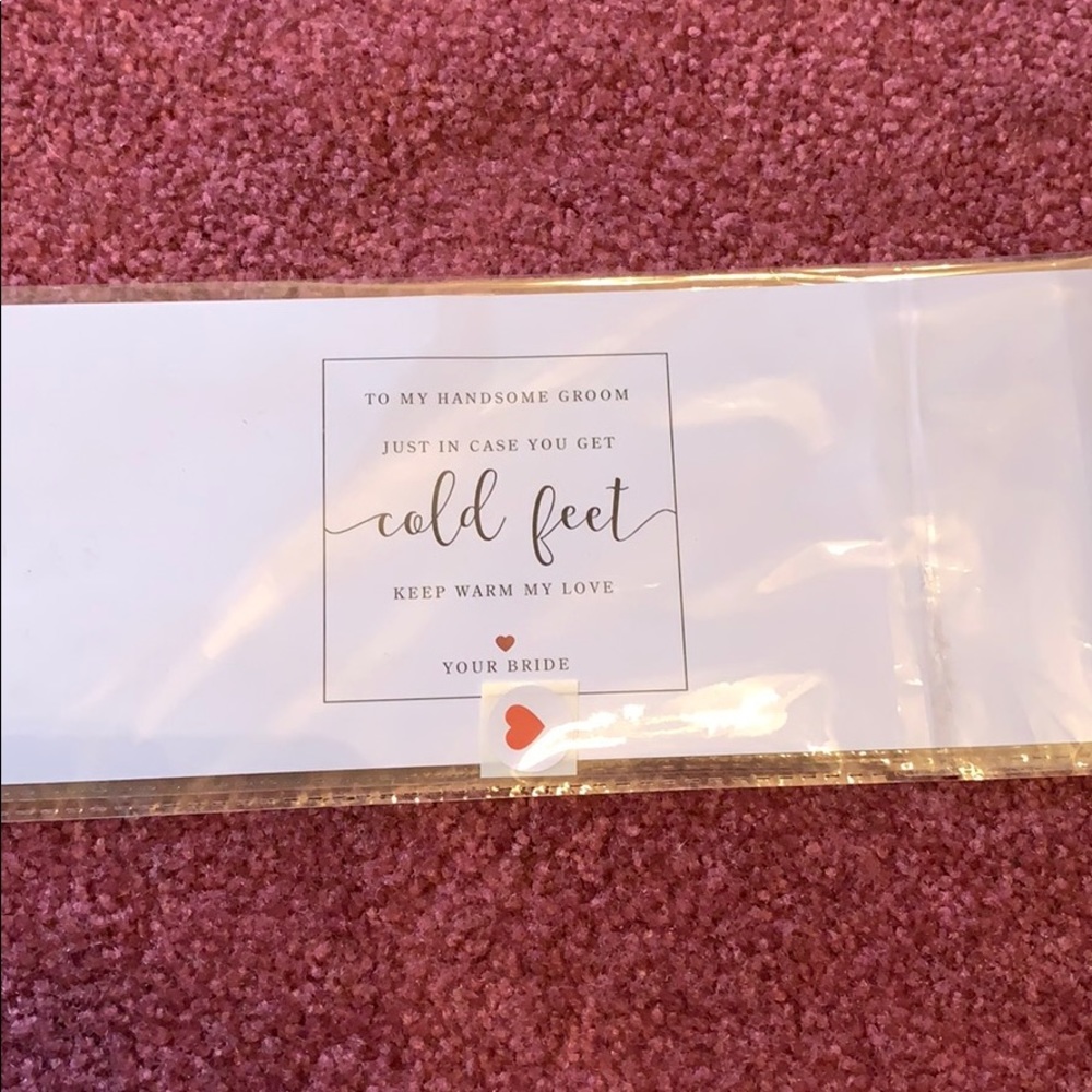 Sock wrap gift to groom